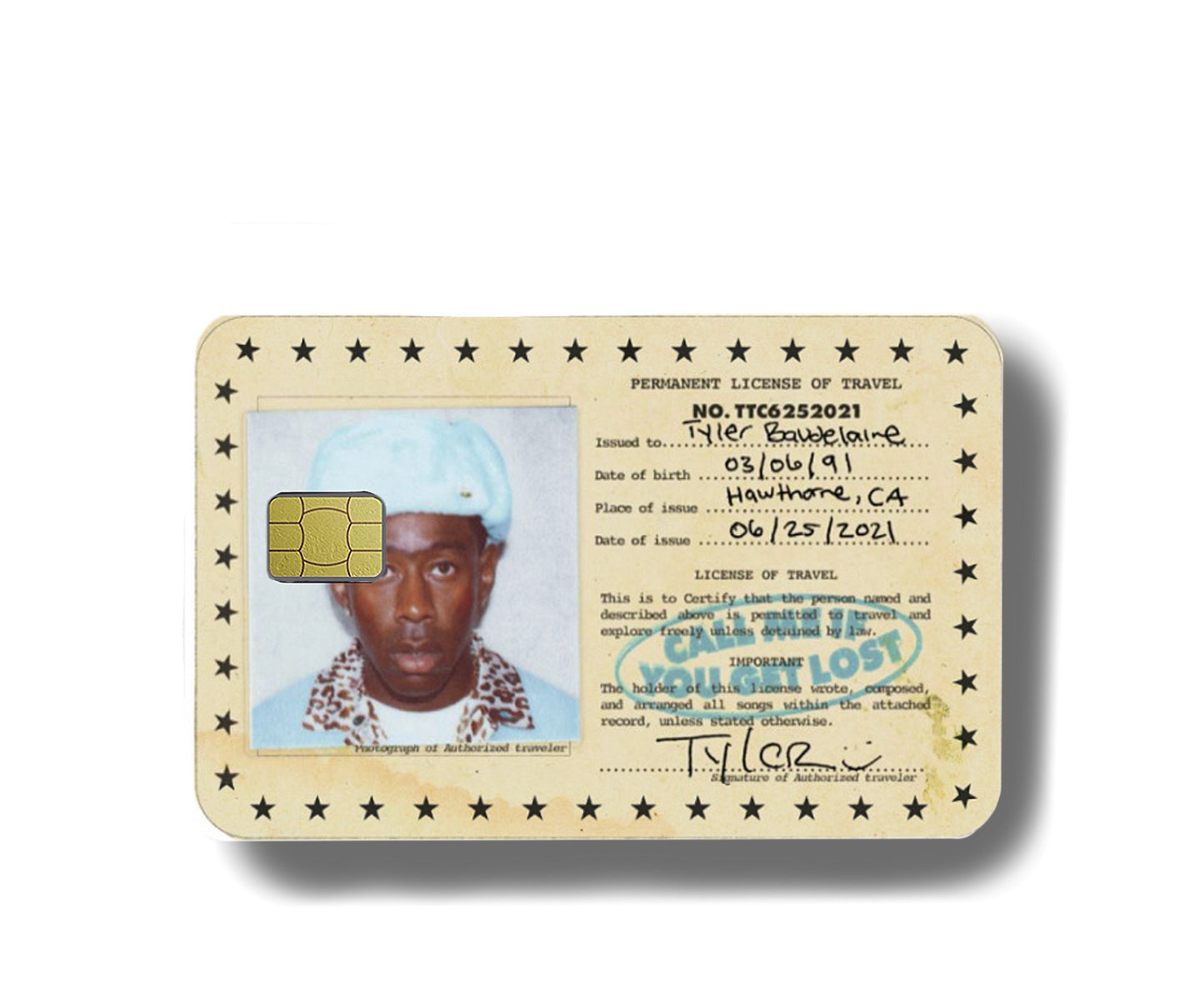 Tyler the Creator credit card cover